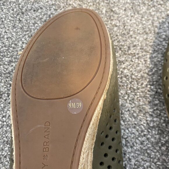 Lucky Brand Womens Jemya Leather Open Toe Mules Wedge Sandals Heels Green Size 9 - Picture 5 of 5